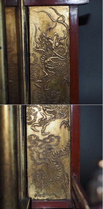 送料無料　江戸期 組み立て式金蒔絵舎利殿＆観音菩薩立像　本物保証厨子高さ50ｃｍ