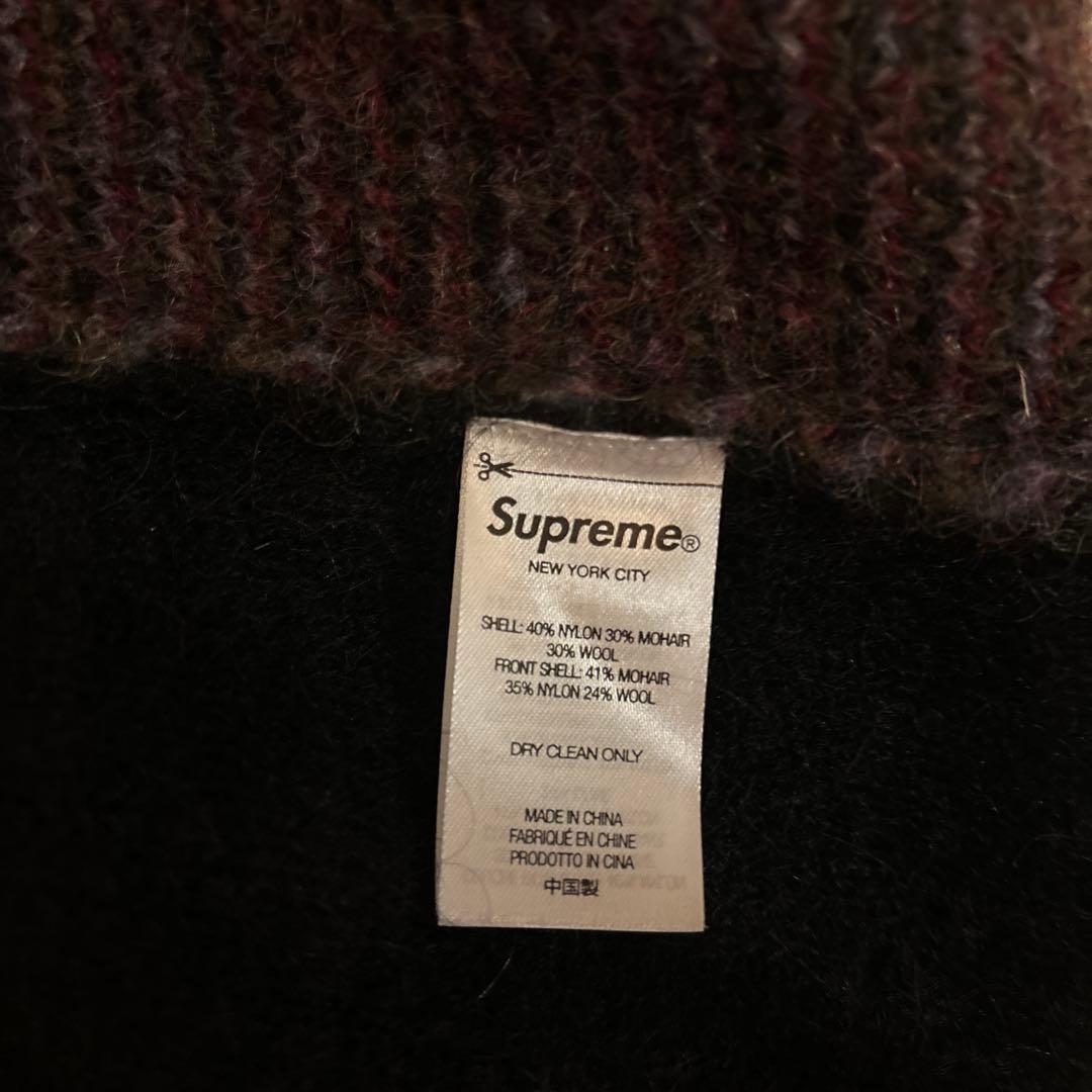 Supreme Brushed Grid Cardigan カーディガン 黒XL