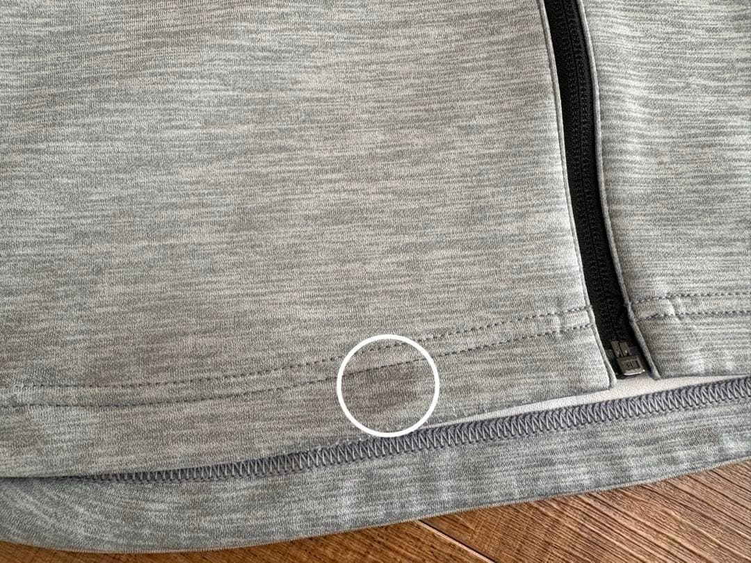 デサントゴルフ　ダンボールニット　ハニカムパターン袖　フード付きグレージャケット