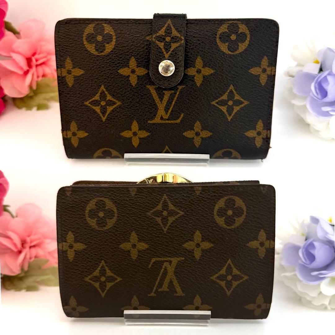 ルイヴィトン　ヴィエノワ　モノグラム　ブラウン　茶色　がま口　折り財布　新型