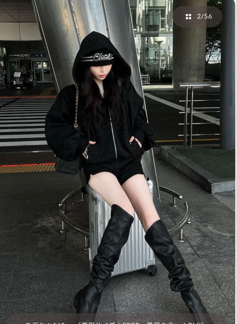 ダーリッチダーリッチツイードカーゴセットアップ