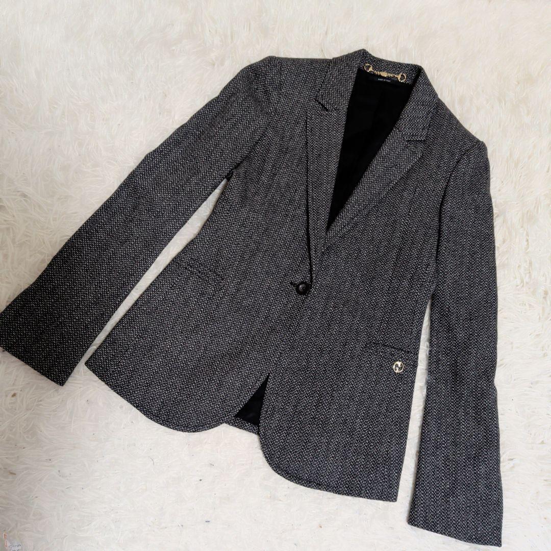 【美品】GUCCI グレー ツイード パンツ スーツ　セットアップ