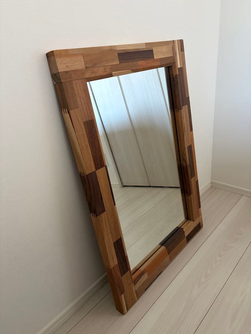 JOURNAL STANDARD FURNITURE 木製パッチワーク壁掛け鏡