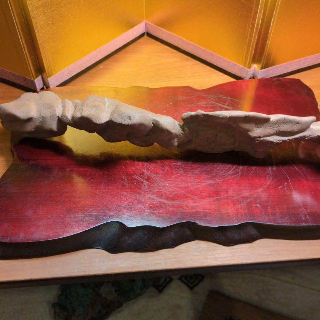 水石 天然石 約640g 原石 鑑賞石 自然石 専用木箱付き 細川流盆石