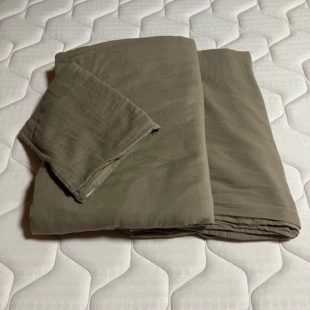 国産　和晒　二重ガーゼ布団カバー3点　シングル