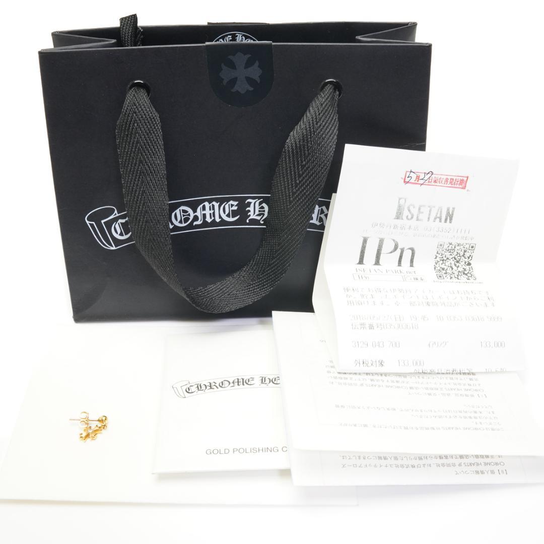 クロムハーツ 22K タイニーE CHプラス ドロップピアス ダイヤ 純正