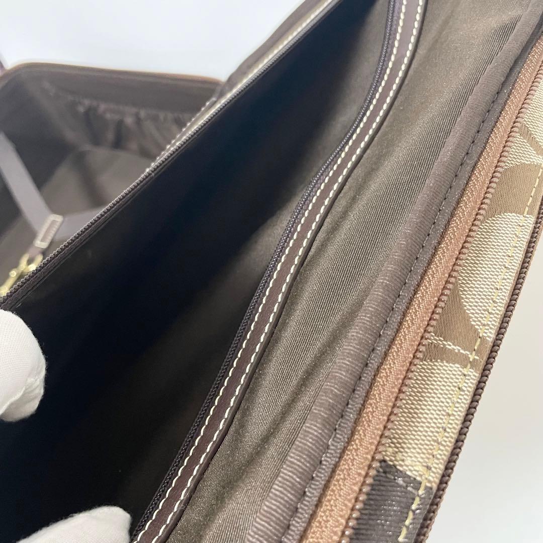 極美品✨COACH キャリーケース 旅行カバン シグネチャー キャンバス 茶