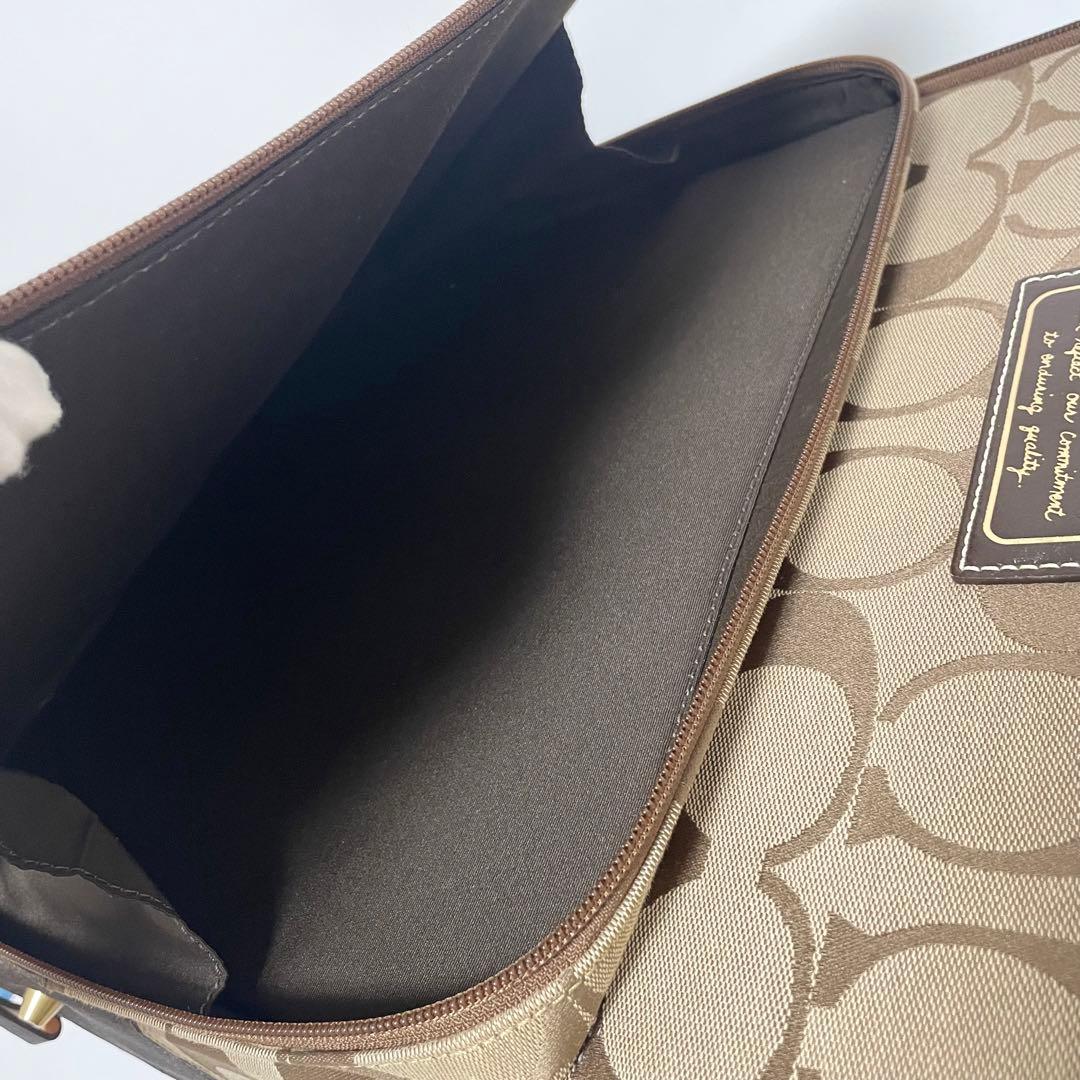 極美品✨COACH キャリーケース 旅行カバン シグネチャー キャンバス 茶
