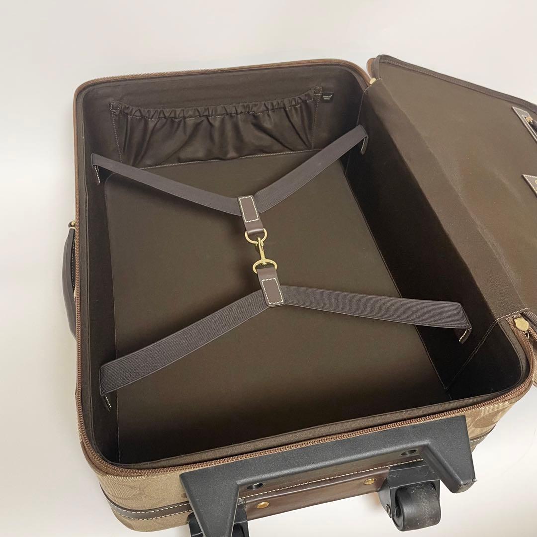 極美品✨COACH キャリーケース 旅行カバン シグネチャー キャンバス 茶
