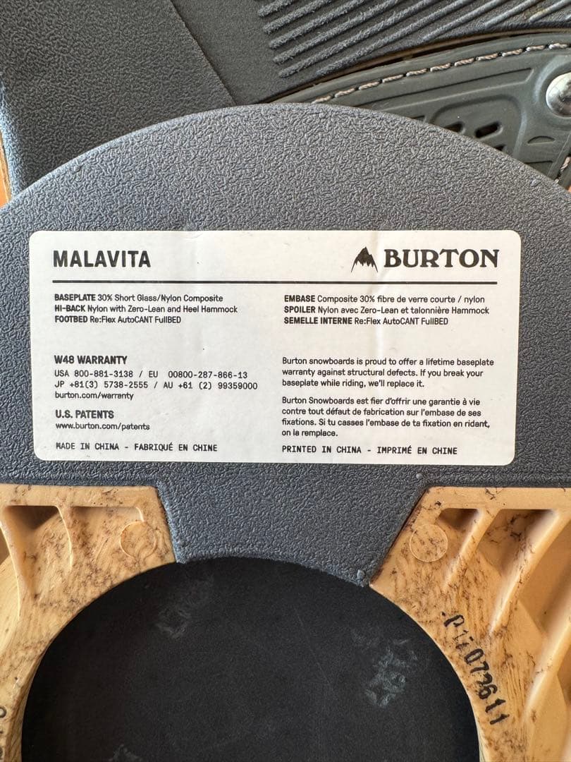 Burton MALAVITA スノーボード ビンディング　Mサイズ