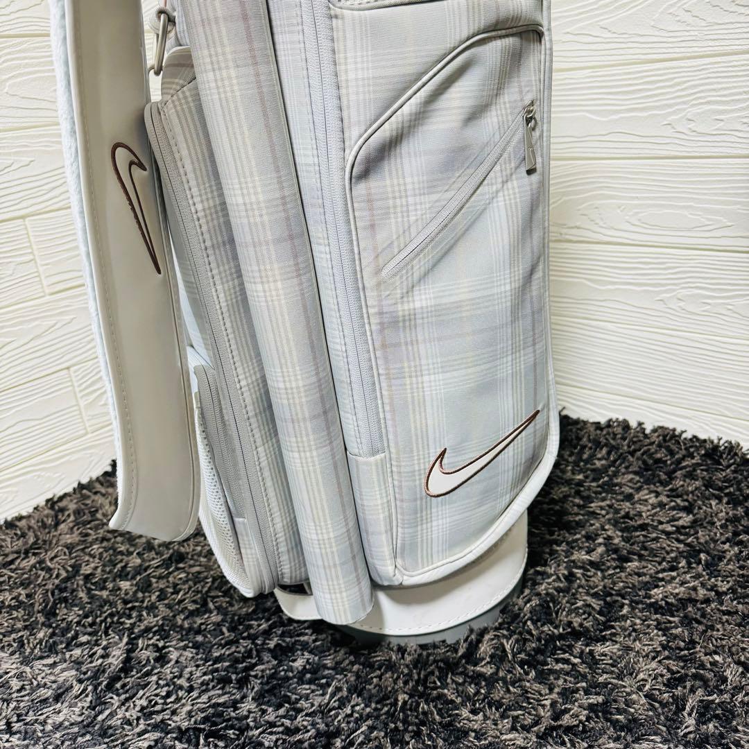 NIKE キャディバッグ　10分割　レディース　チェック　ナイキ　ゴルフ