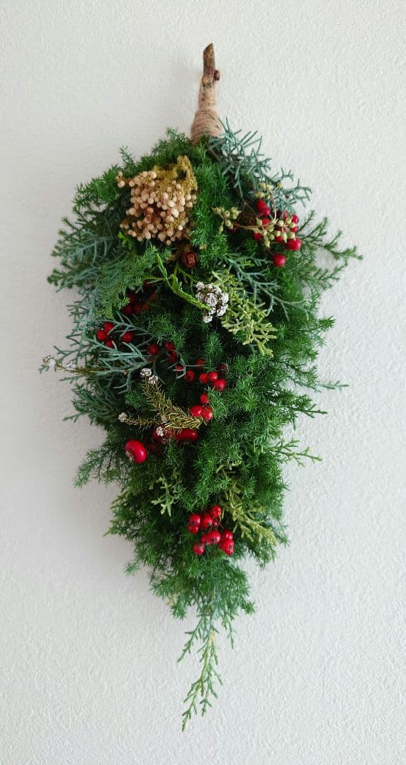 見本　クリスマススワッグ　クリスマスリース　フレッシュ