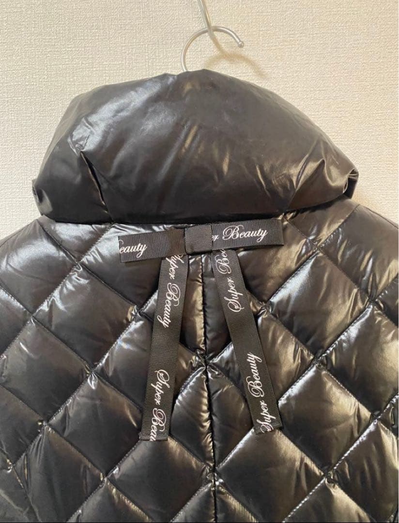 【美品】Super Beauty 黒 キルティングダウンベスト 40