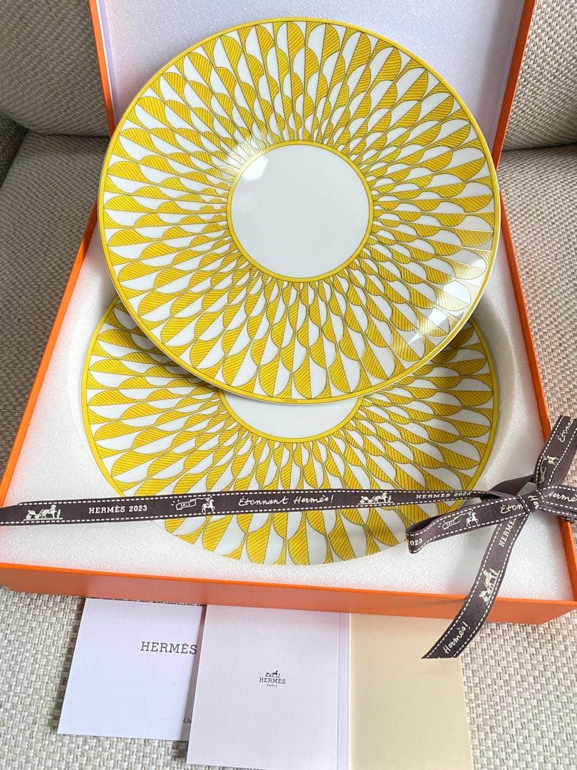 エルメス食器ソレイユドゥエルメスディナープレート2枚新品