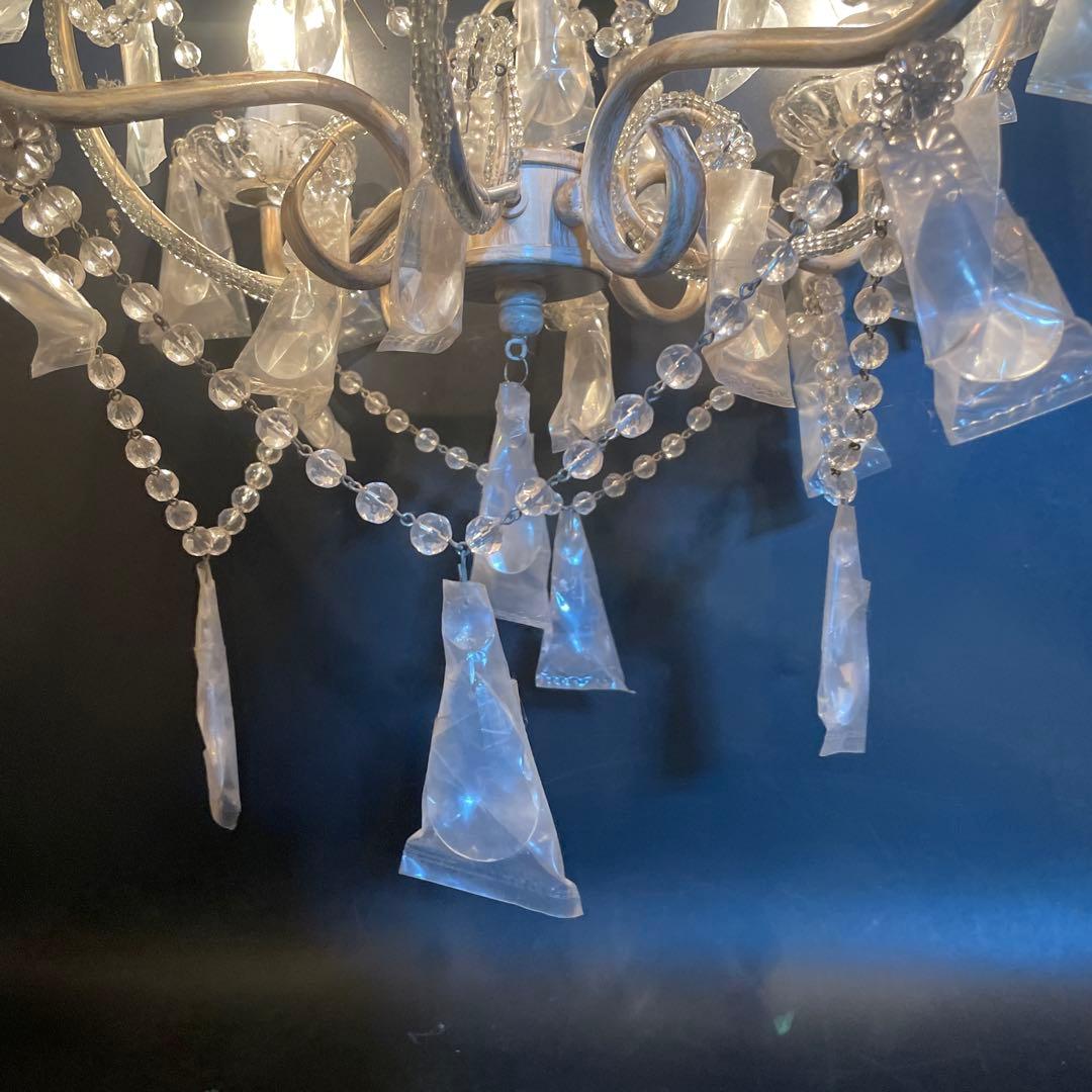 新品未使用　シャンデリア　アンティーク　ヴィンテージ　ゴールド　ホワイト