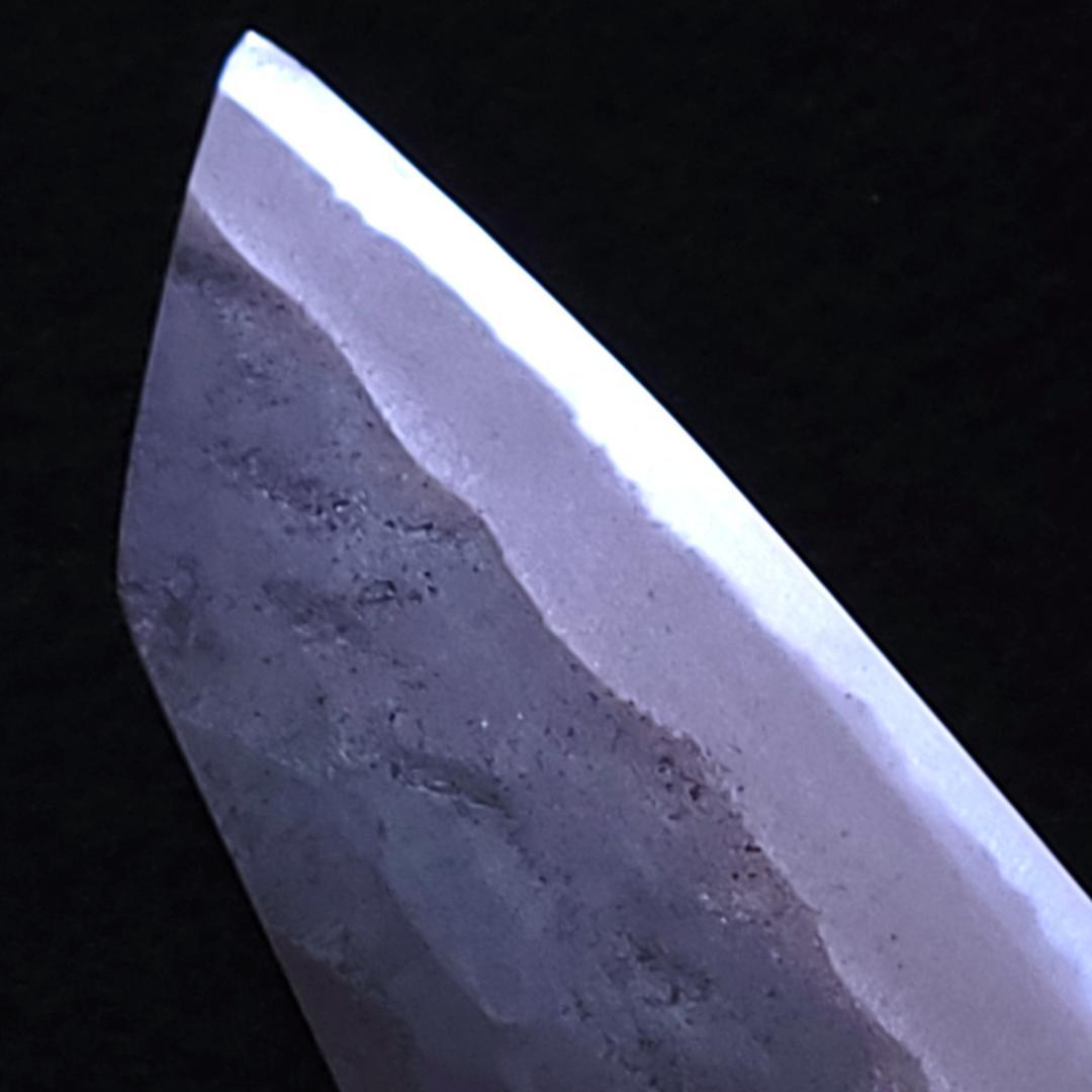 白紙1号 黒打 文化包丁 180㎜ G9368 栗柄 月光作 手作り