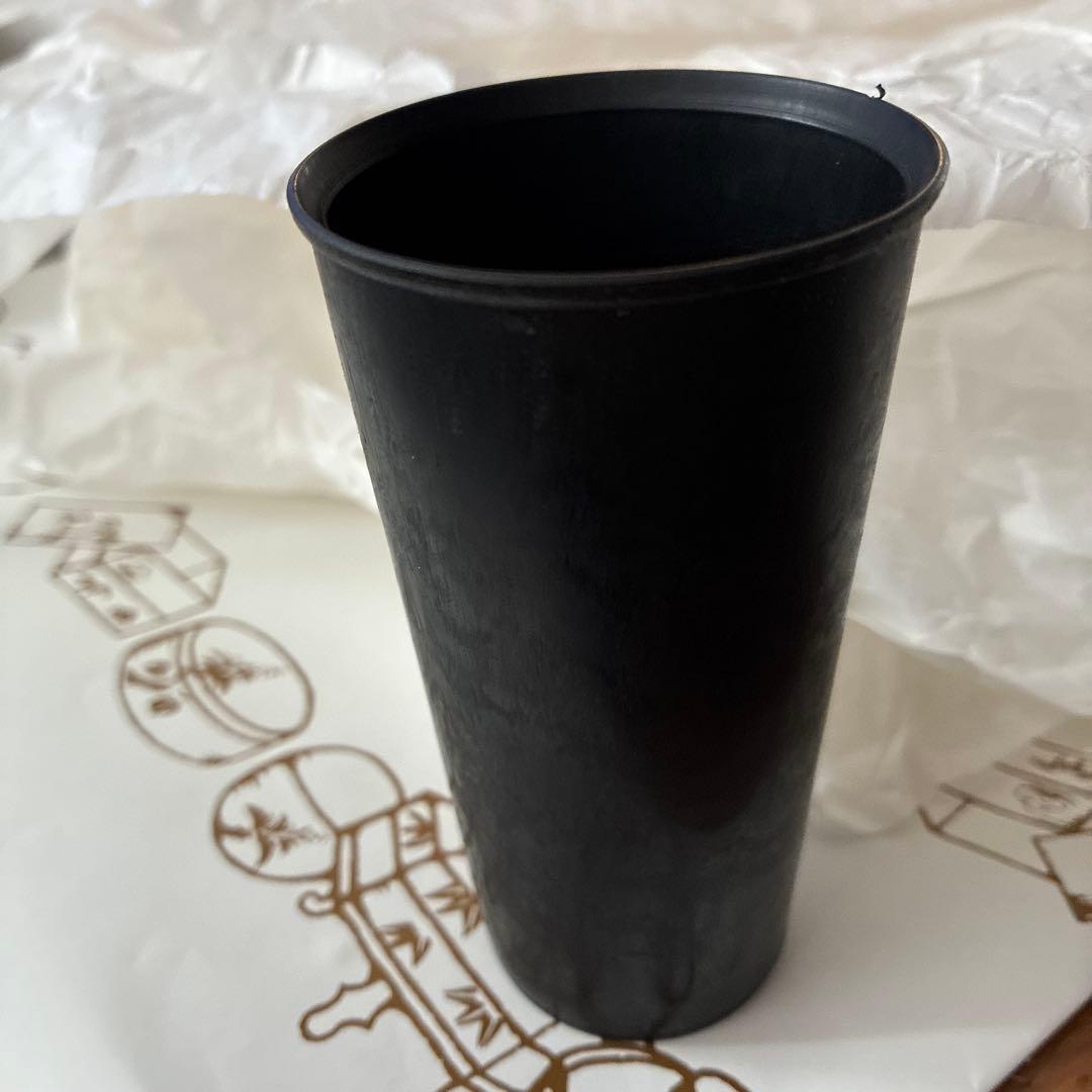 琉球漆器　花器　天然木　天然漆　鶴文様　琉球塗　25センチ　大きいサイズ