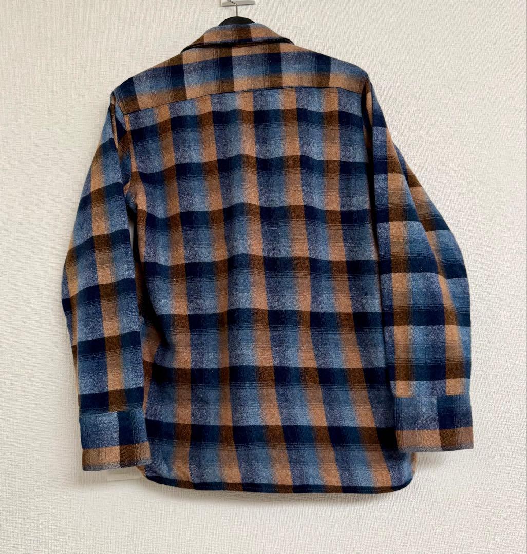 超スペシャル 70s Sears オンブレ ウール ループ シャツ S ネイビー