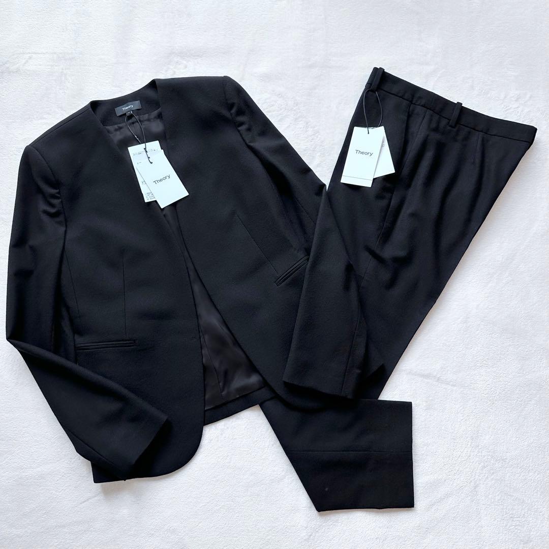 新品未使用品✨セオリー LIGHT SAXONY2 パンツスーツ ノーカラー 4