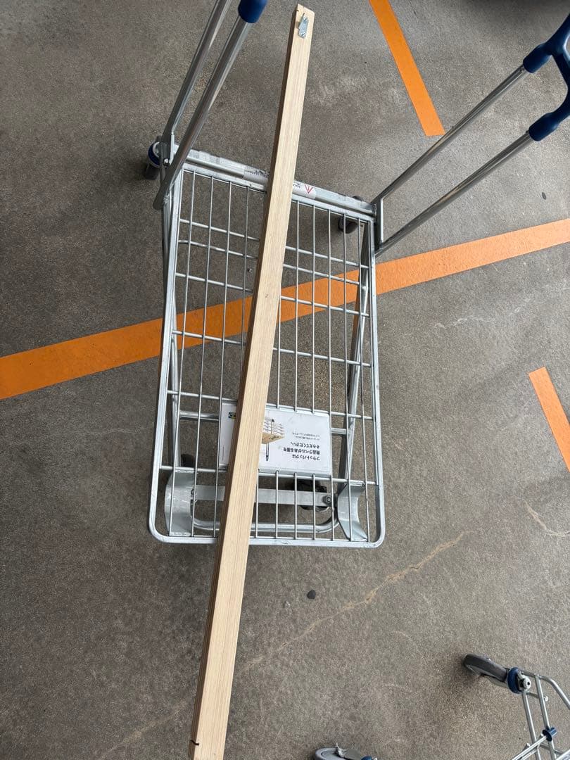 IKEA ホワイトダブルベッドフレーム すのこ付