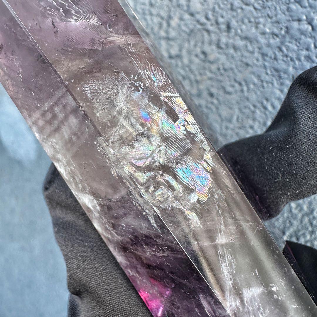 爆レア❗️ファントム☆レインボー☆アメジストナチュラルポイントワンド A1393