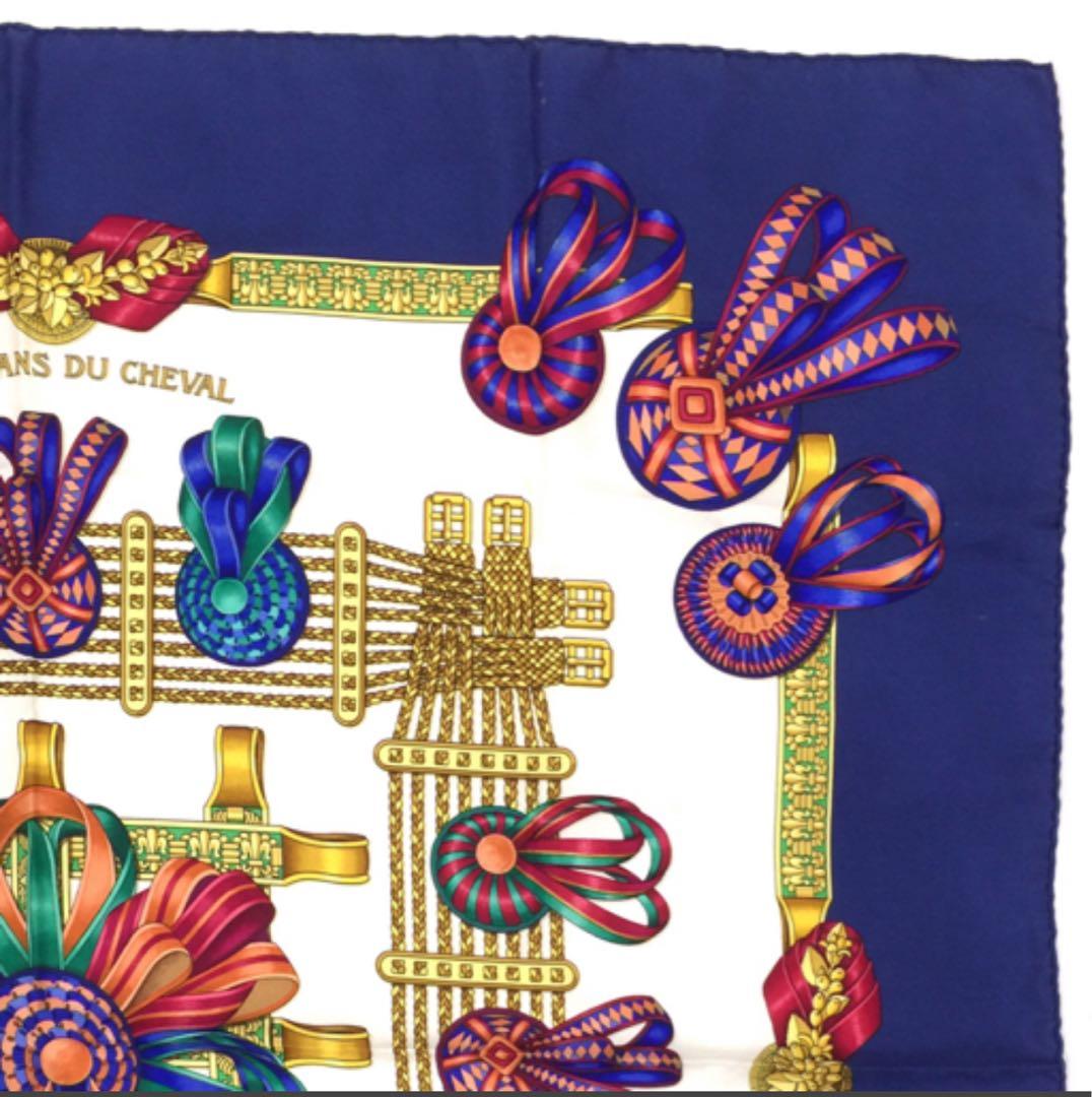 あ*き様 エルメス シルク カレ90 LES RUBANS DU CHEVAL