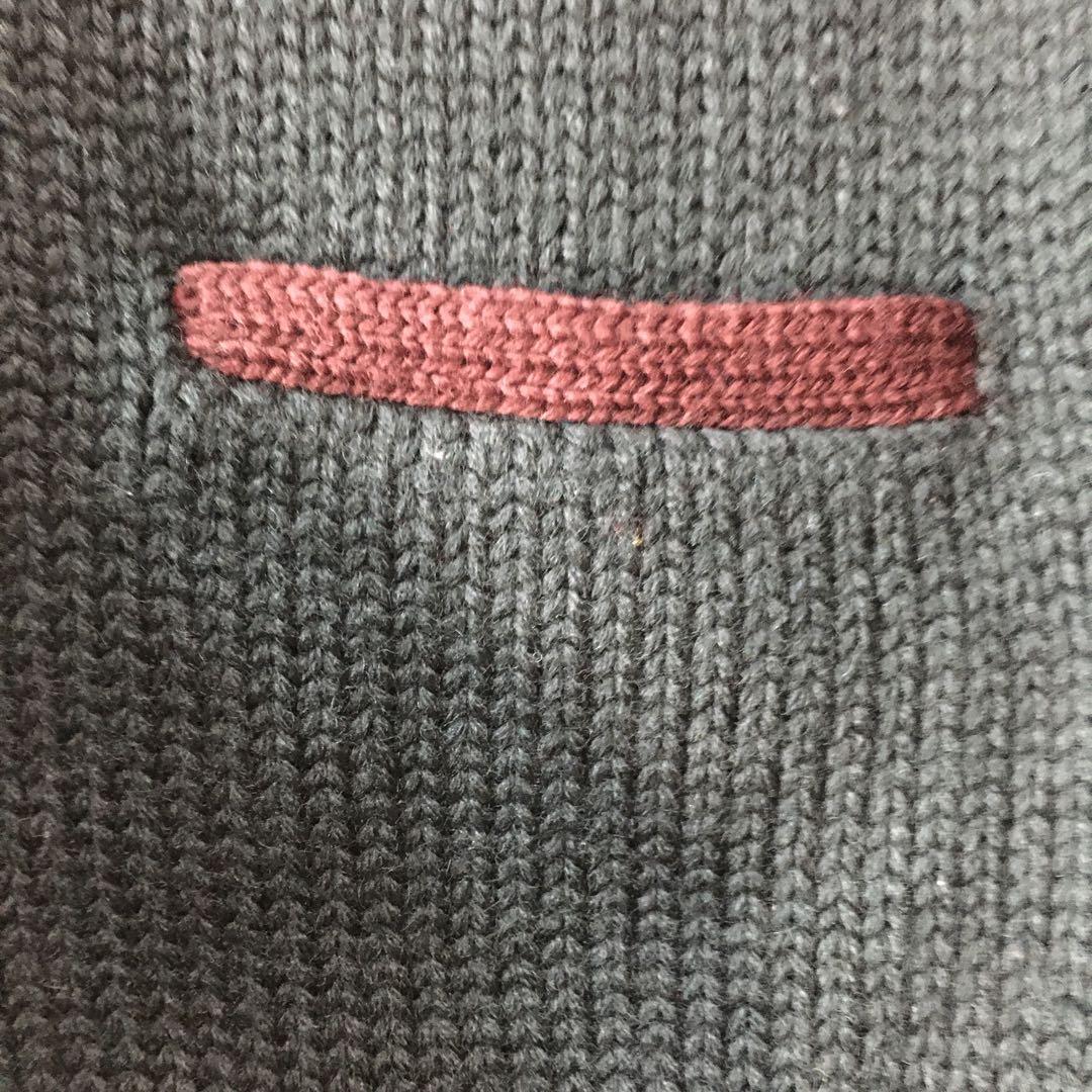 【個性派古着】ポロラルフローレン ウール緑カーディガン　豪華ワッペン　肉厚M