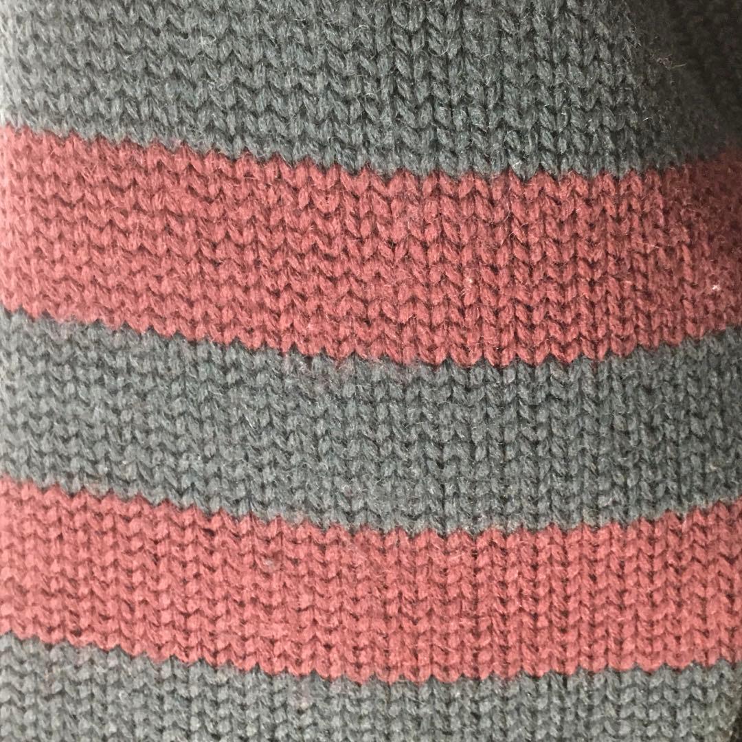 【個性派古着】ポロラルフローレン ウール緑カーディガン　豪華ワッペン　肉厚M