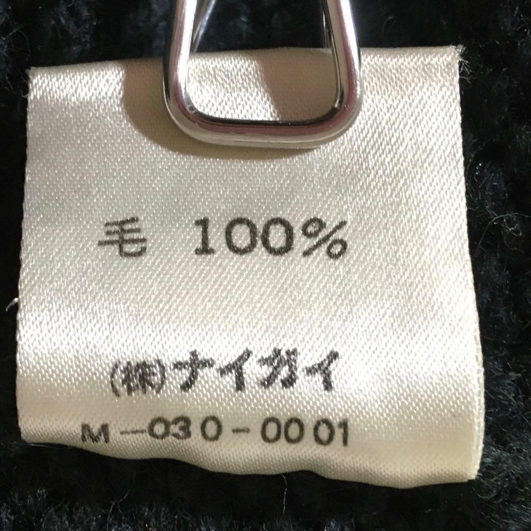 【個性派古着】ポロラルフローレン ウール緑カーディガン　豪華ワッペン　肉厚M