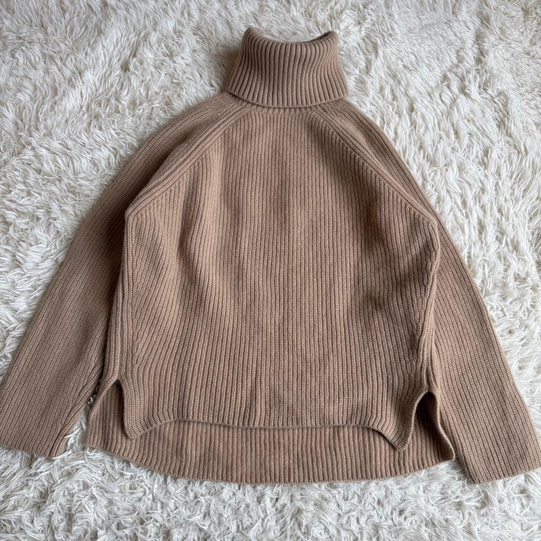 【完売品】アニュアンス ウールカシミヤ タートルニット プルオーバー ベージュ