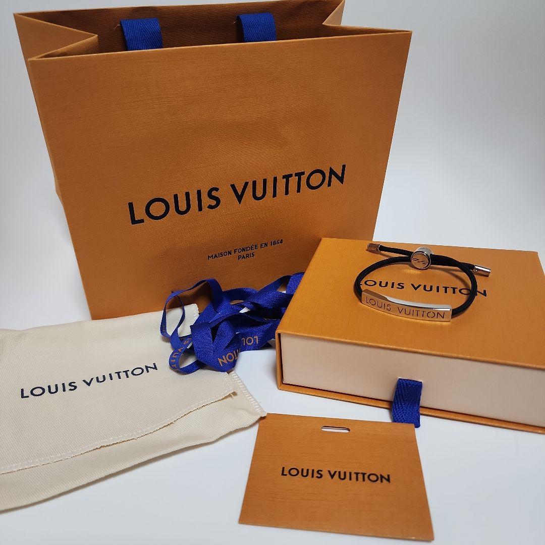 美品⭐LOUIS VUITTON⭐ルイヴィトン⭐ブラックレザーバングル
