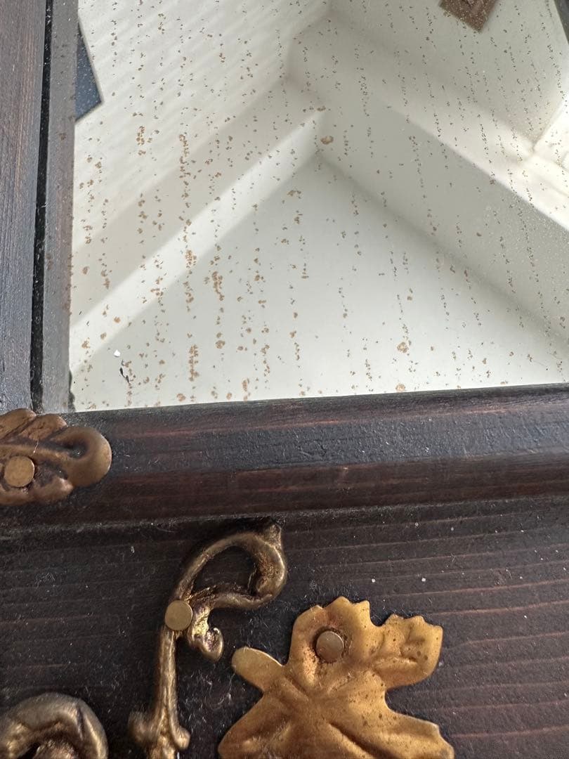 ヴィンテージ 鏡ミラー難ありアンティーク　アッシュペー　ローズ