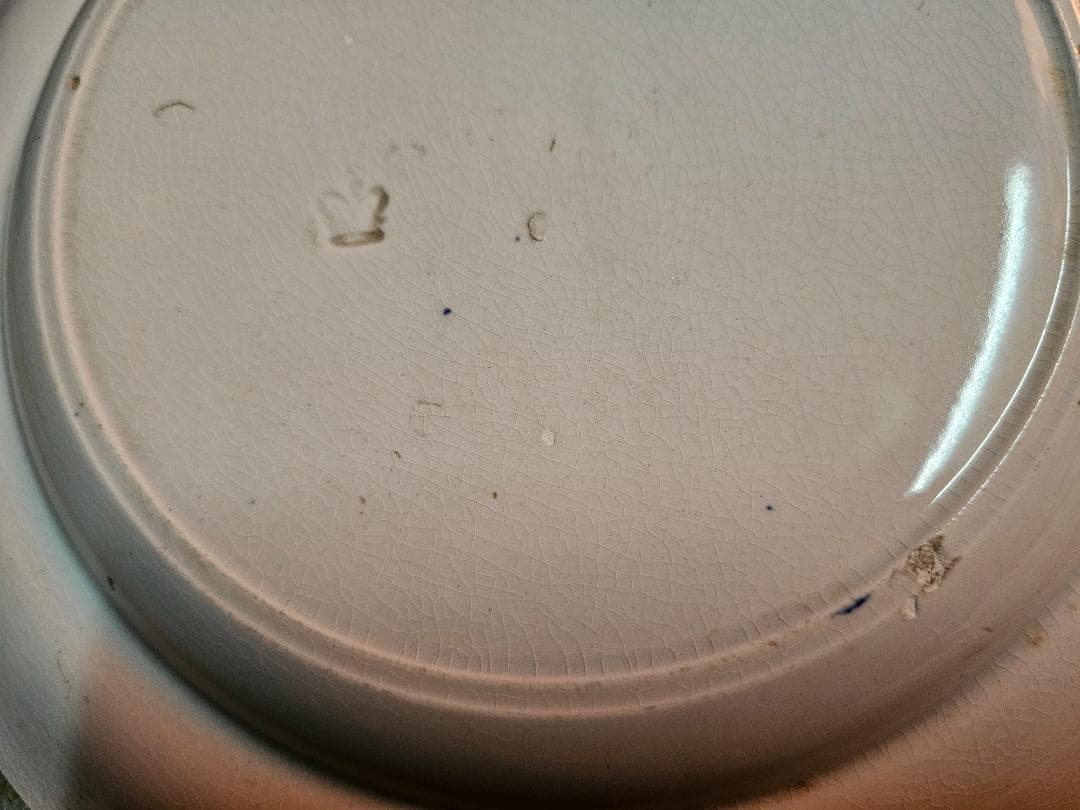 ブルーウイロウ柄 オランダ鉢(皿) 幕末から明治の輸入