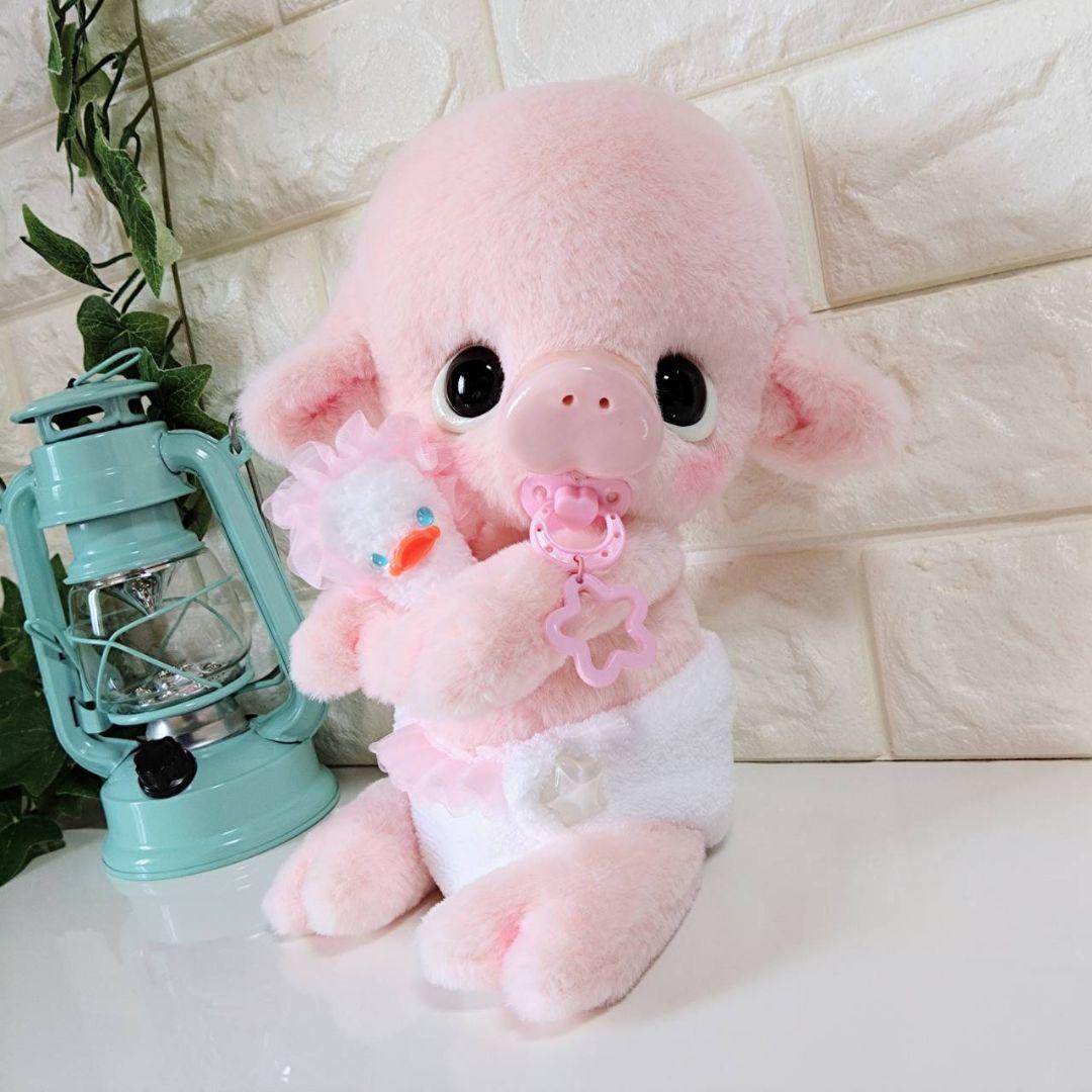 ぬいぐるみ✽アートドール✽手足可動✽子豚のぶぶちゃん✽特大サイズ