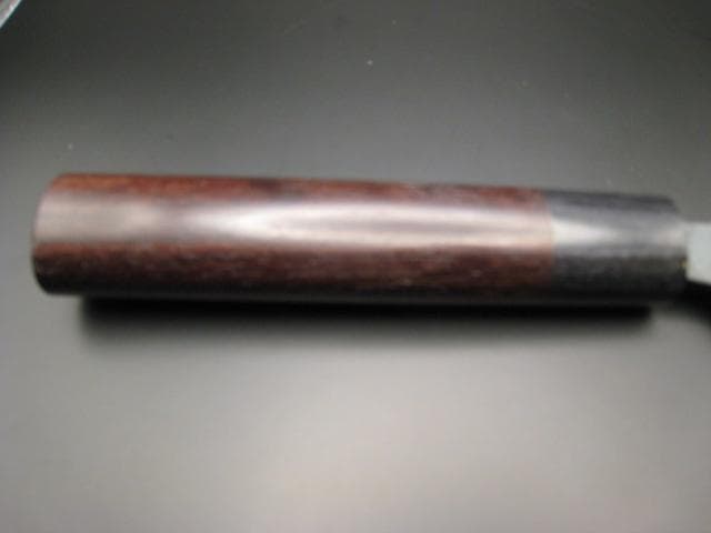 [新品未使用] 三徳包丁180mm白紙1号　黒打ち仕上げ　紫檀　丸形