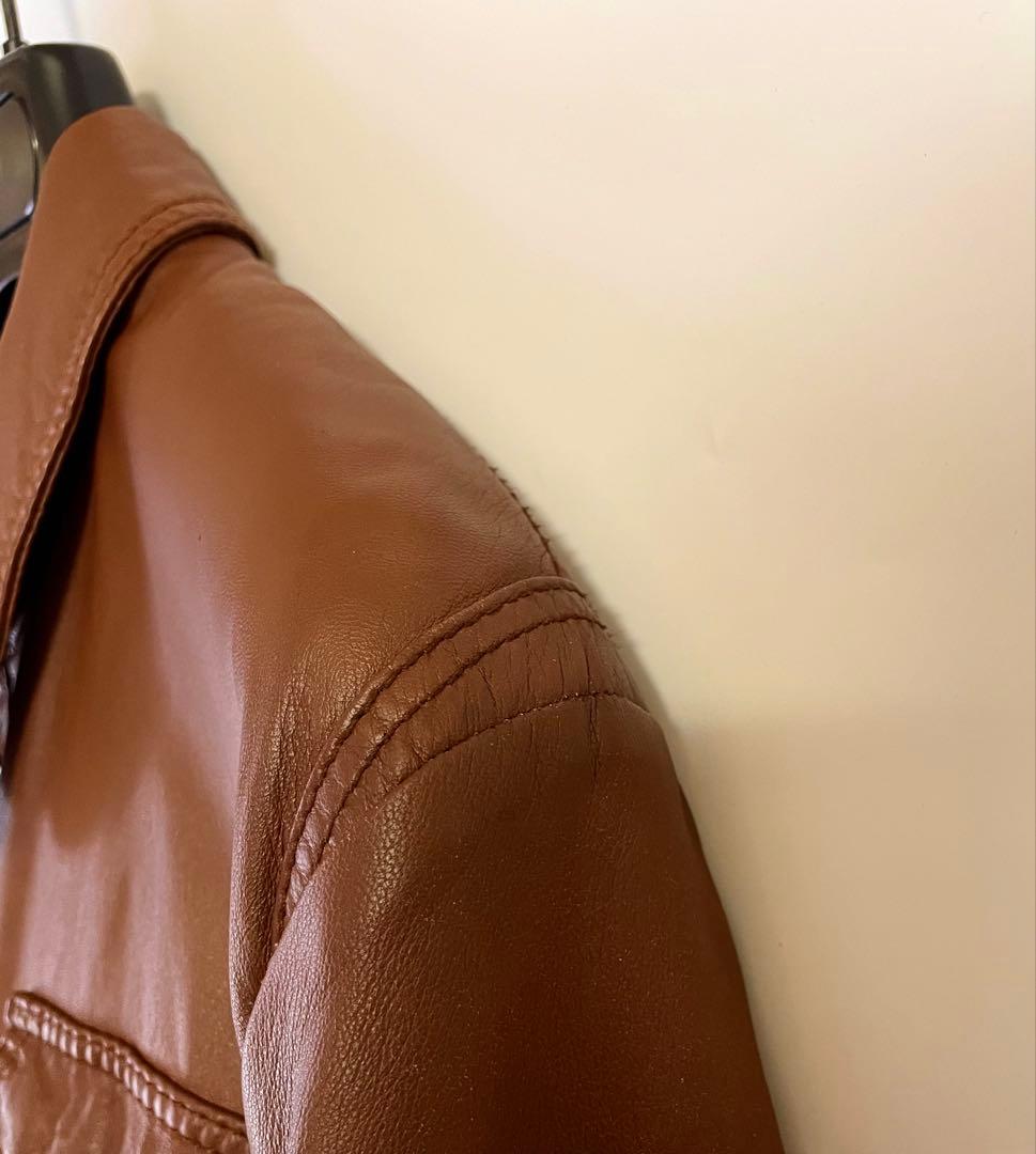 超名作05AW DiorHommeブラウンレザージャケット 50 エディスリマン