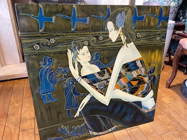 現代アート 漆芸 母子像