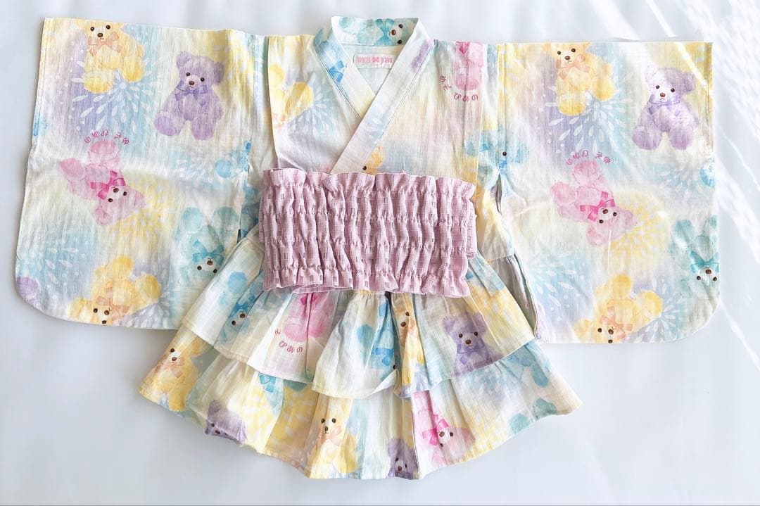 メゾピアノ 浴衣 浴衣ドレス くま クマ 100