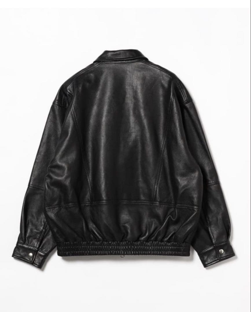 タグ付　BEAMS 本革　ワイドフィットレザージップブルゾンシープスキンビームス