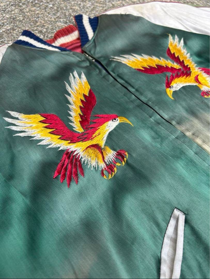 す*ん様 50'sヴィンテージ スカジャン 虎 鷲 龍 鷹 刺繍 TTS Zip