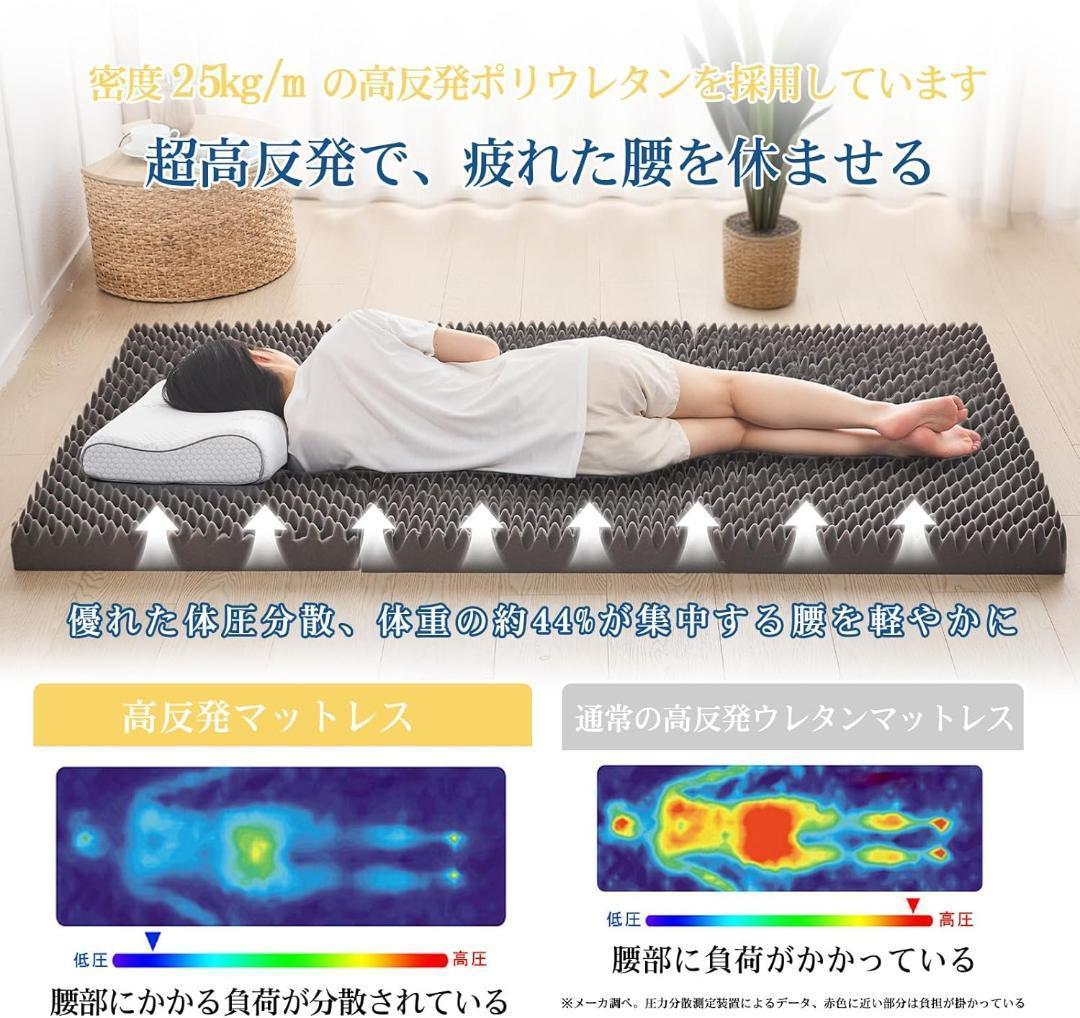 ダブルサイズ　折りたたみマットレス 高反発 厚さ8cm 140x195 cm