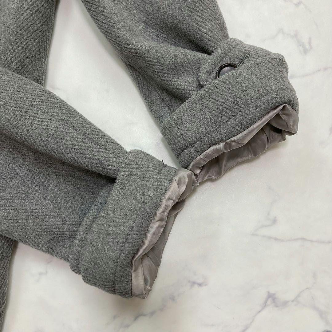美品 Oggi掲載 23区 ダッフルコート ヘリンボーン ウール 40 グレー
