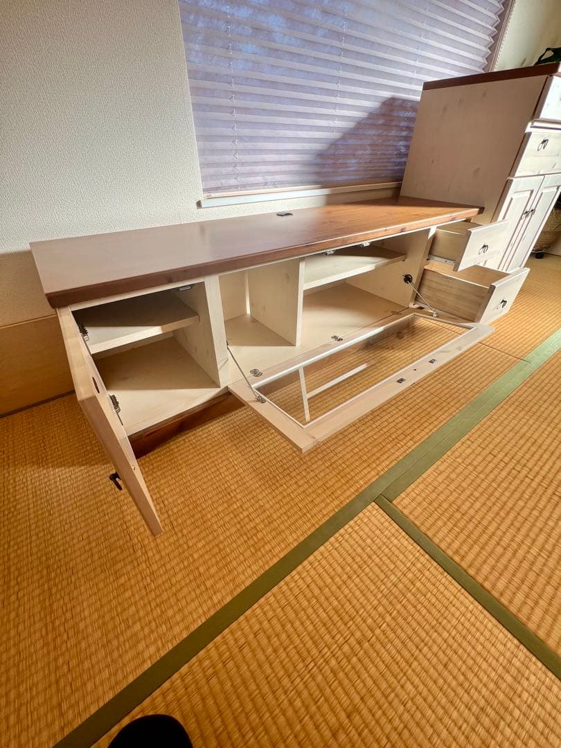 ホワイト 木製 テレビ台 約幅150cm 北欧　国産