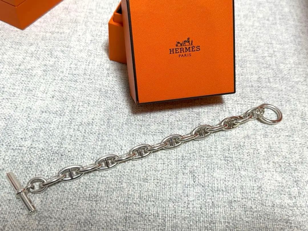 HERMES エルメス　シェーヌダンクル　ブレスレット GM 14コマ　シルバー