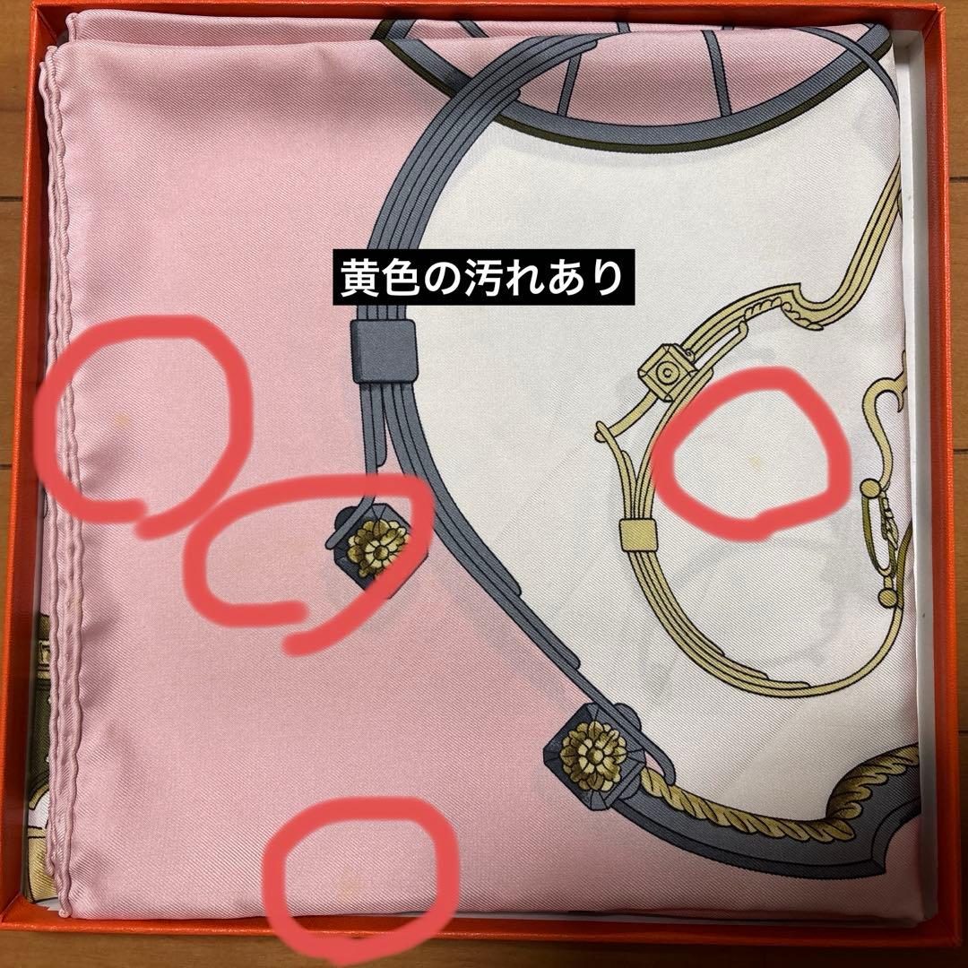 HERMES エルメス　スカーフ　箱付き　ピンク　馬車