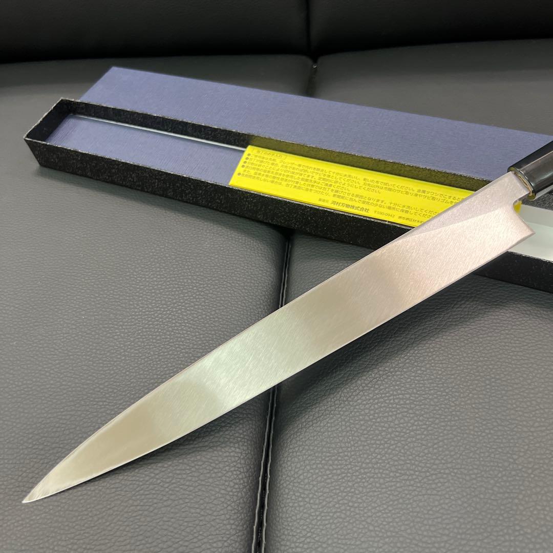 ★新品送料込★源正房はがね鍛造刺身包丁240mm右片刃裏押し加工化粧箱入