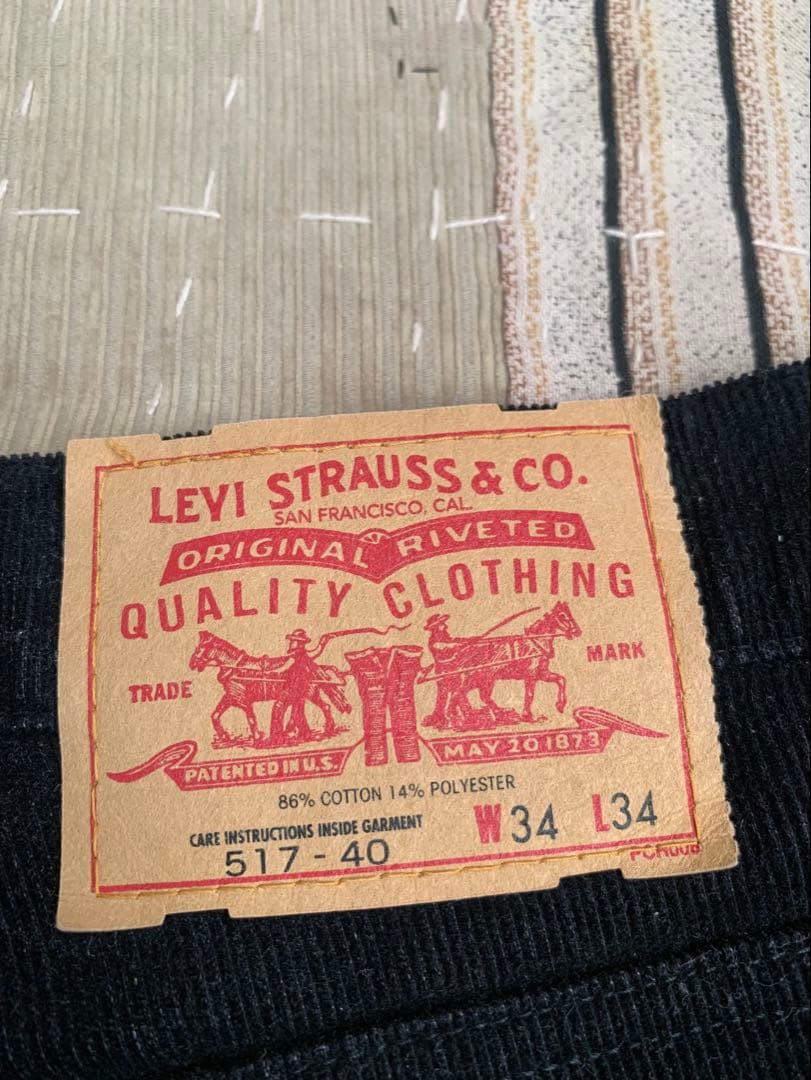 2000年製 levi's 517 vtg コーデュロイ パンツ ブラック 黒