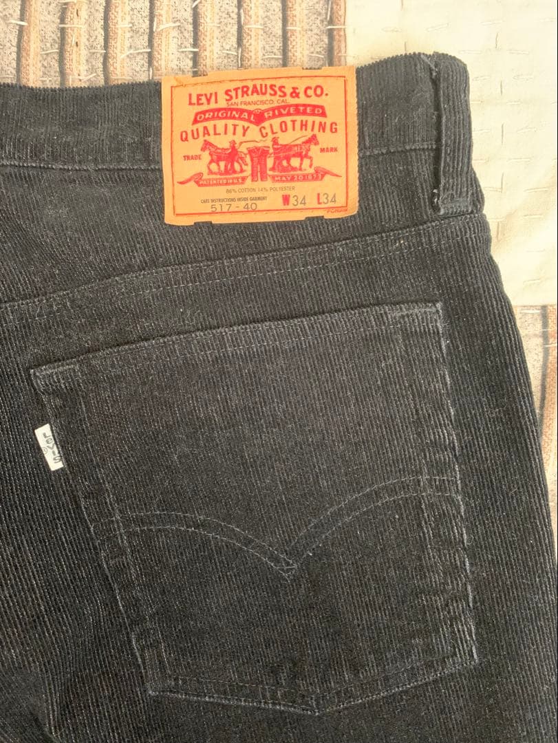 2000年製 levi's 517 vtg コーデュロイ パンツ ブラック 黒
