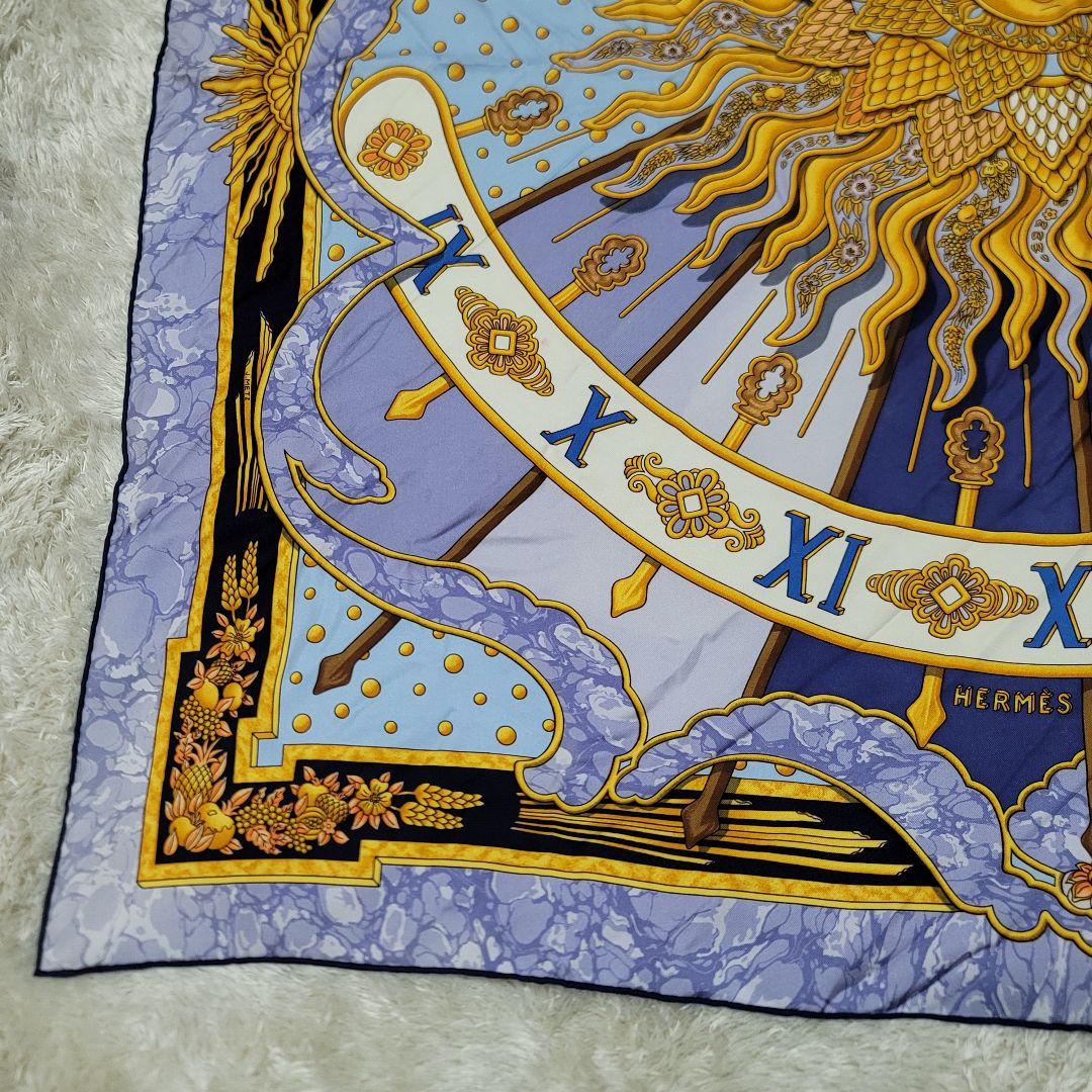 美品✨HERMES エルメス スカーフ カレ90 今日一日を楽しむ 太陽 シルク