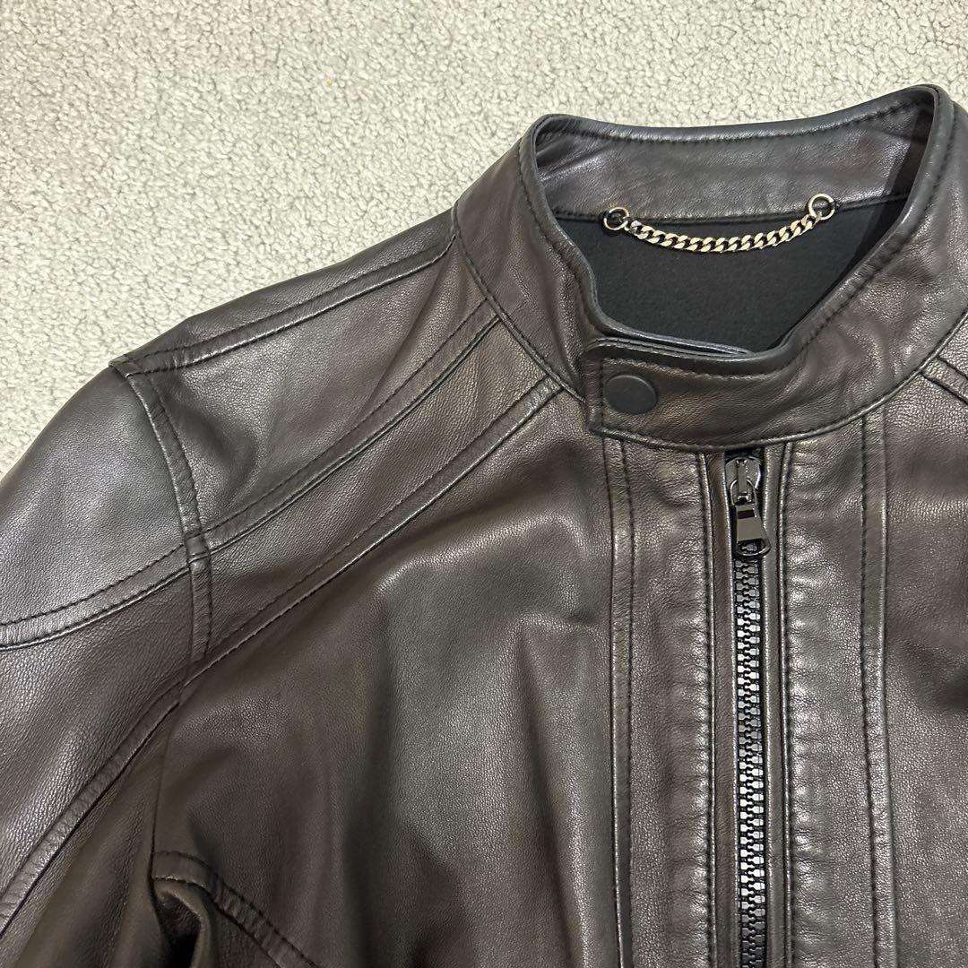 ディーゼル　ブラックゴールド　ラムレザー　ジャケット　ライダース　羊皮　ブラック